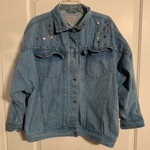 Vintage Forenza rhinestone jean jacket size medium